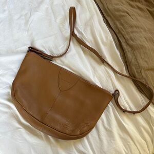 Status Anxiety leather crossbody in camel brown